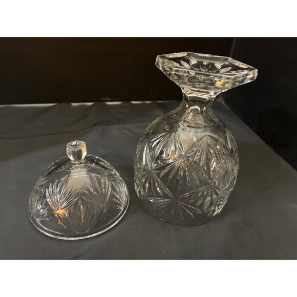 Vintage Cristal-D-Arques Egg Shaped Pedestal Lidded Candy Dish 9” - Picture 6 of 6